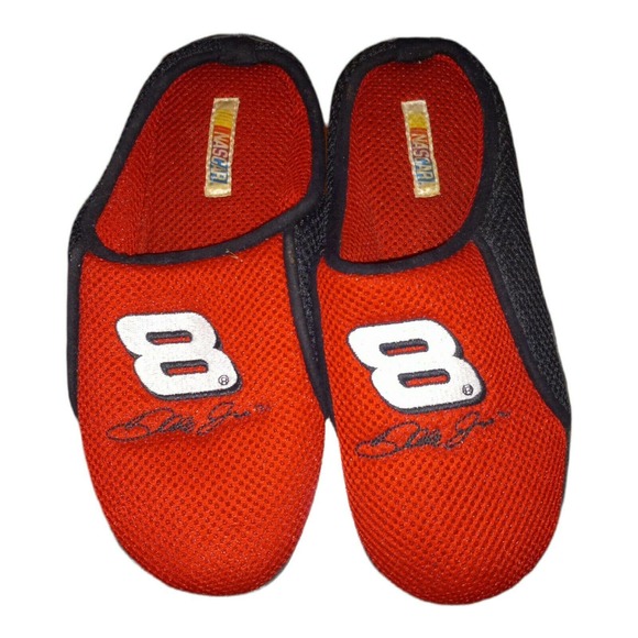 Collectible NASCAR Mens Size 8 Slippers #8 Dale Earnhardt Jr. Rubber Sole - Picture 1 of 3